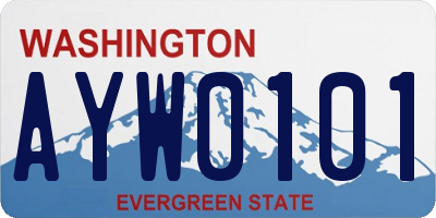 WA license plate AYW0101