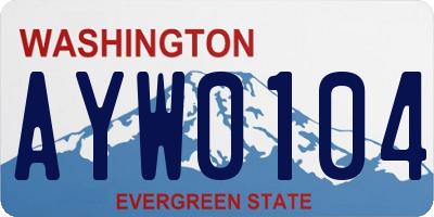 WA license plate AYW0104