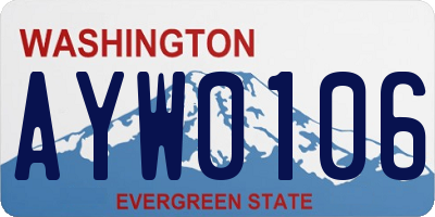 WA license plate AYW0106