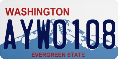 WA license plate AYW0108
