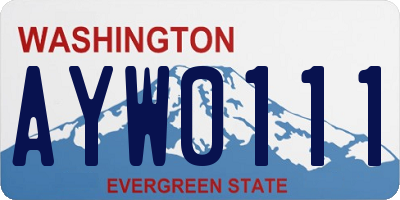 WA license plate AYW0111