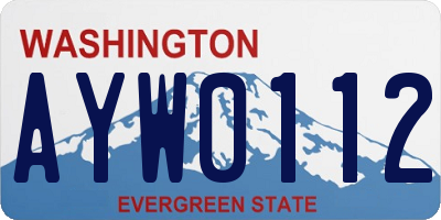 WA license plate AYW0112
