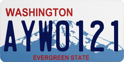 WA license plate AYW0121