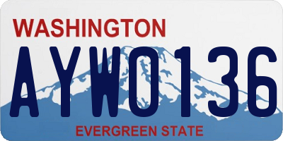 WA license plate AYW0136