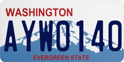 WA license plate AYW0140