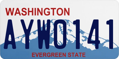 WA license plate AYW0141