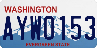 WA license plate AYW0153