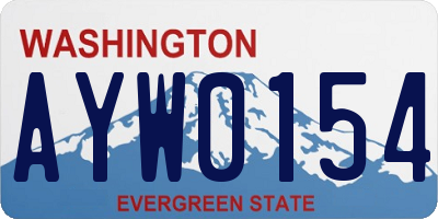 WA license plate AYW0154