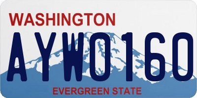WA license plate AYW0160