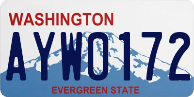 WA license plate AYW0172