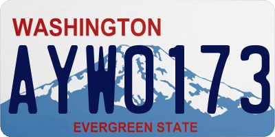 WA license plate AYW0173