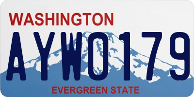 WA license plate AYW0179