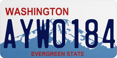 WA license plate AYW0184