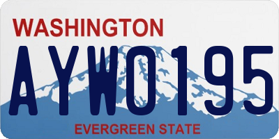 WA license plate AYW0195