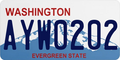 WA license plate AYW0202