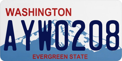 WA license plate AYW0208