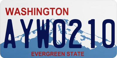 WA license plate AYW0210