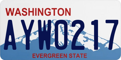 WA license plate AYW0217