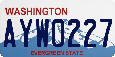WA license plate AYW0227