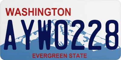 WA license plate AYW0228