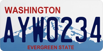 WA license plate AYW0234