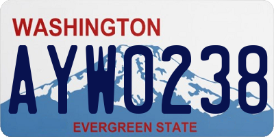 WA license plate AYW0238