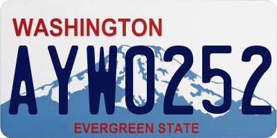 WA license plate AYW0252