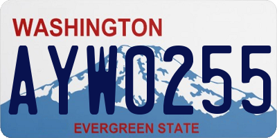 WA license plate AYW0255