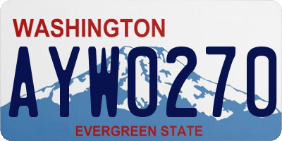 WA license plate AYW0270