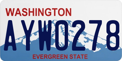 WA license plate AYW0278