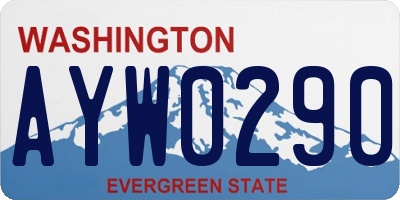WA license plate AYW0290