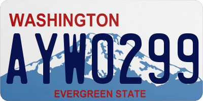 WA license plate AYW0299