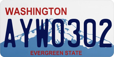 WA license plate AYW0302