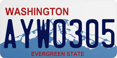 WA license plate AYW0305