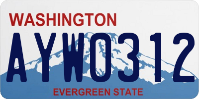 WA license plate AYW0312