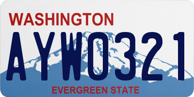 WA license plate AYW0321