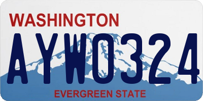 WA license plate AYW0324