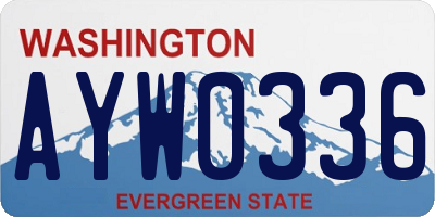 WA license plate AYW0336