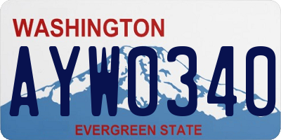 WA license plate AYW0340