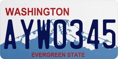 WA license plate AYW0345