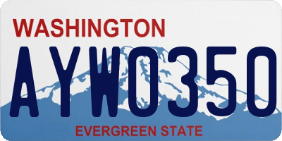 WA license plate AYW0350