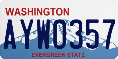 WA license plate AYW0357