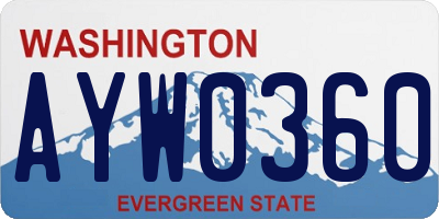 WA license plate AYW0360