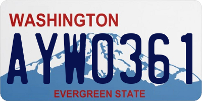 WA license plate AYW0361