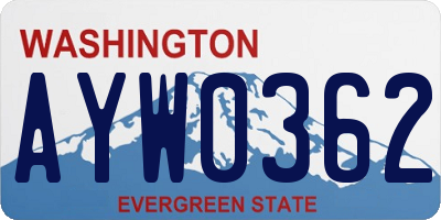 WA license plate AYW0362
