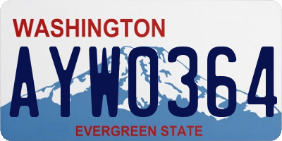 WA license plate AYW0364