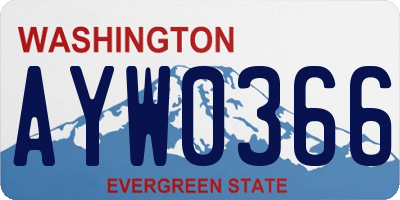 WA license plate AYW0366