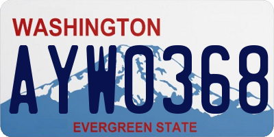 WA license plate AYW0368