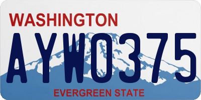 WA license plate AYW0375