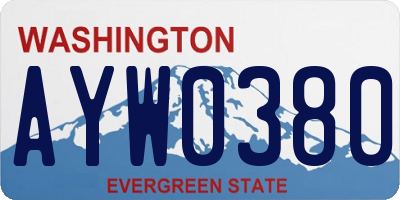 WA license plate AYW0380